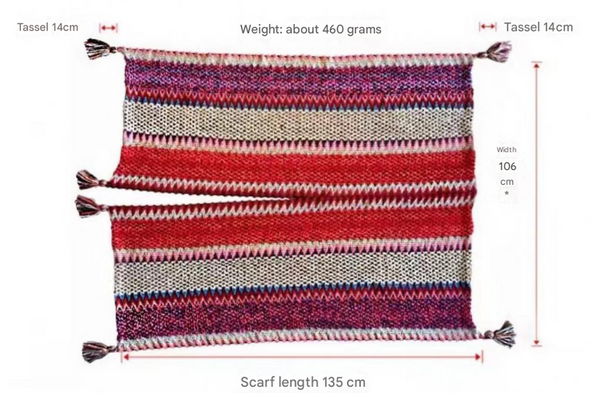 106X135cm Rose Red Cozy Knitted Poncho Cape Thick Mohair Blend Winter Shawl Wrap Scarves & Wraps