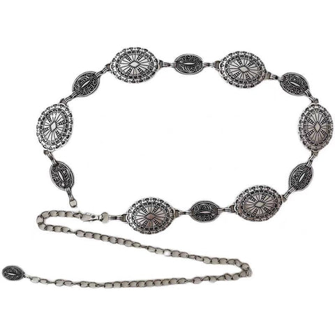 Large & Small Piece Waist Chain Silver Set Of 4 Bohemian Ethnic Style Metal Chains Versatile Fashion Belts For Dresses Shirts Body Chains