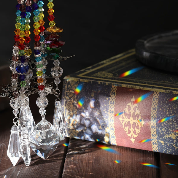 Set Of 6 Crystal Suncatcher Hanging Ornaments Butterfly Star Moon Prism Window Decor Night Lights