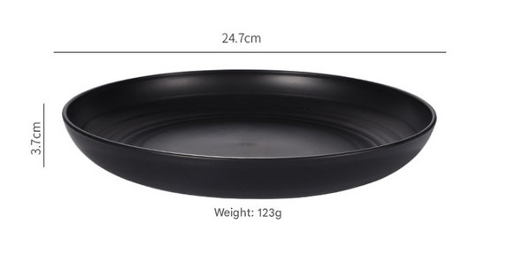 24 Pieces Stylish Black Wheat Straw Dinnerware Set Including Plates Bowls & Cups Dinner Sets