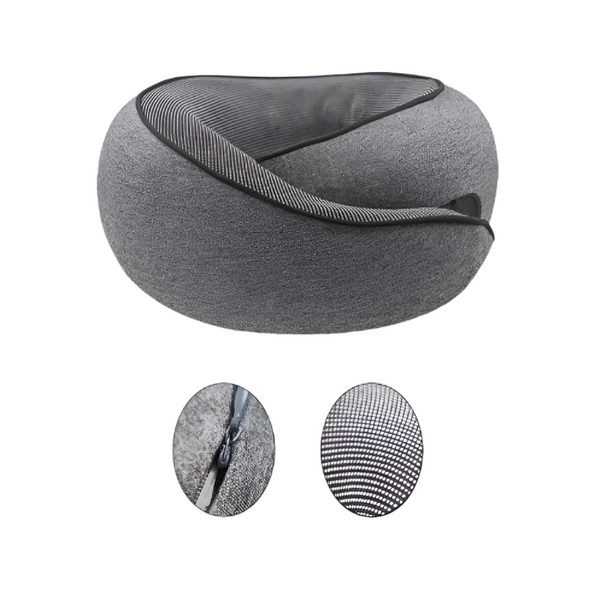 Light Grey Ergonomic Memory Foam Travel Neck Pillow U Shaped Support For Naps & Journeys Pillows