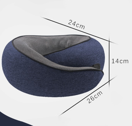Navy Blue Ergonomic Memory Foam Travel Neck Pillow U Shaped Support For Naps & Journeys Pillows