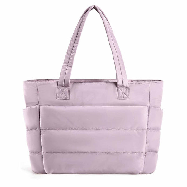 Light Purple Large Capacity Nylon Tote Bag For Women Fashionable Travel Shoulder & Crossbody Handbag Duffle Bags