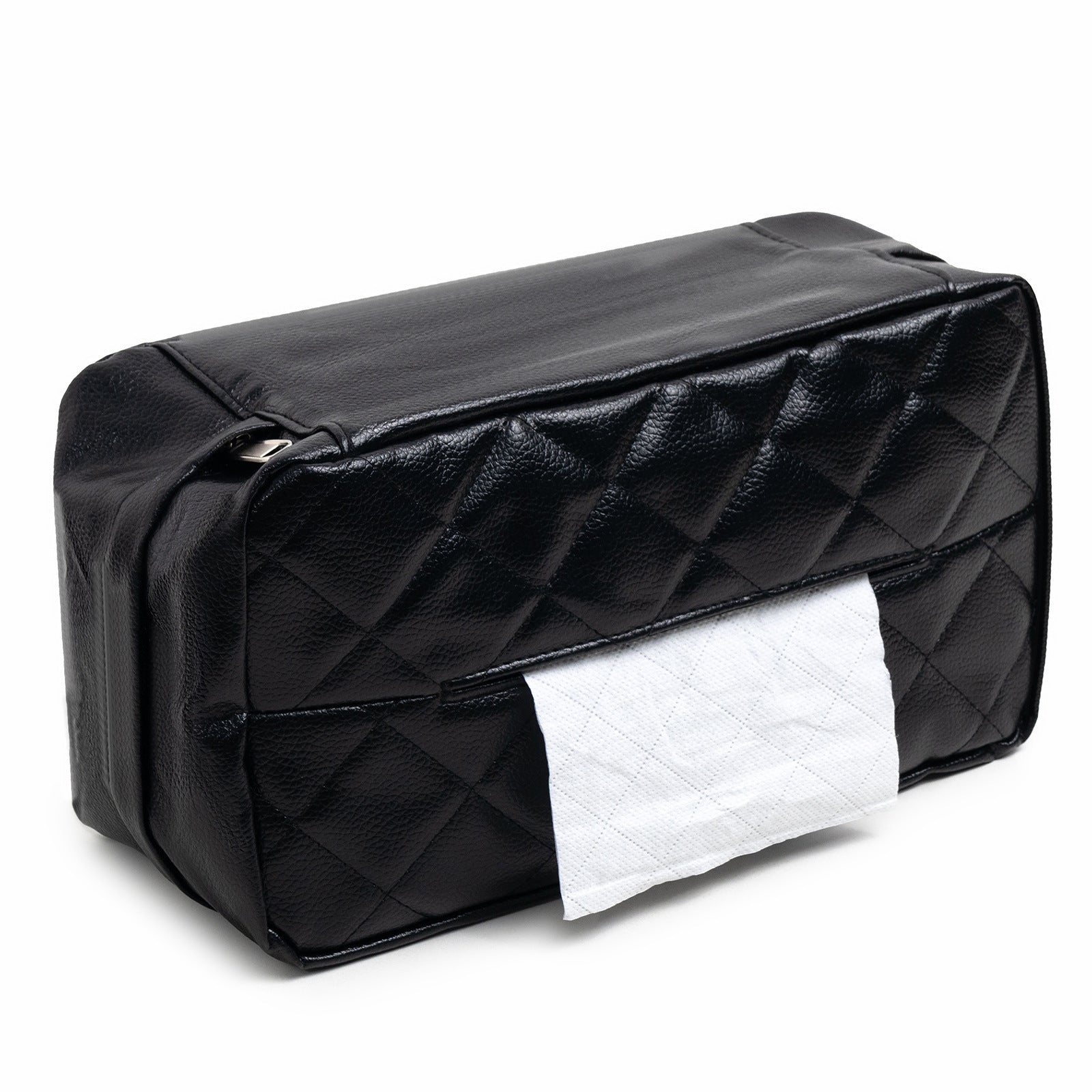Black Universal Leather Car Tissue Box Holder Visor Armrest & Seat Back Mount Other Interior