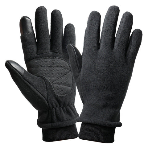 L Black Warm Windproof Touchscreen Anti Slip Grip For Winter Cycling & Outdoor Sports Gloves