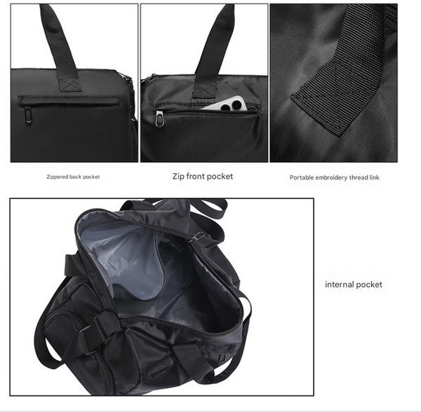 Grey Men's Large Capacity Sports Duffel Bag With Wet/Dry Separation Pocket Travel & Gym Tote Duffle Bags