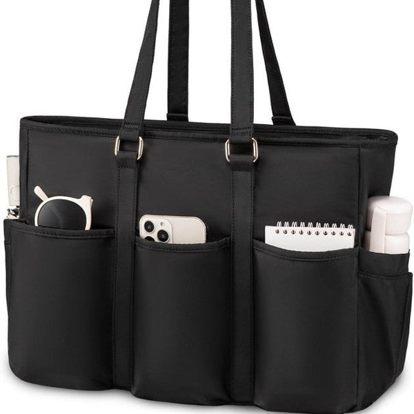 Black Women's Laptop Tote Bag Professional Business Briefcase & Shoulder Handbag (Fits Up 15.6 Inch Laptop) Laptop Cases & Bags