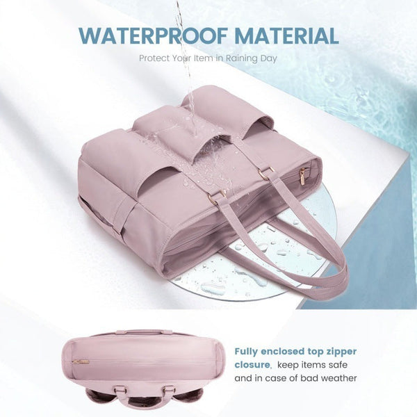 Black Women's Laptop Tote Bag Professional Business Briefcase & Shoulder Handbag (Fits Up 15.6 Inch Laptop) Laptop Cases & Bags