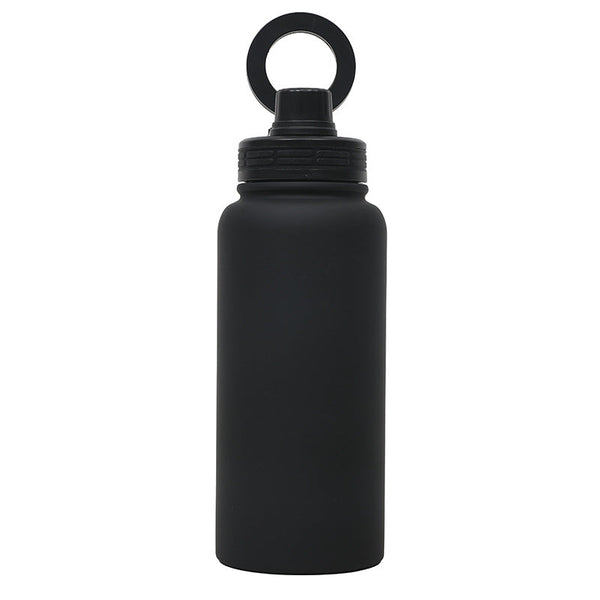 Black Premium 35Oz Stainless Steel Insulated Sports Bottle With Magnetic Phone Holder Lid Other Bottles & Hydration