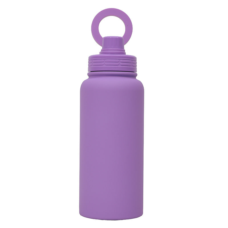 Purple Premium 35Oz Stainless Steel Insulated Sports Bottle With Magnetic Phone Holder Lid Other Bottles & Hydration