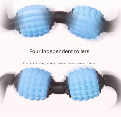 Blue Set Of 2 Foam Roller Ring Leg With Resistance Bands Muscle Relief Kit Massagers