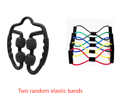 Black Set Of 2 Foam Roller Ring Leg With Resistance Bands Muscle Relief Kit Massagers