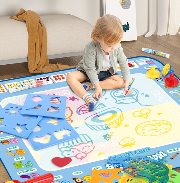 Fruit Alphabet Giant Aqua Magic Doodle Mat 100X80cm Mess Free Reusable Water Drawing Pad For Creative Kids Other Drawing Supplies