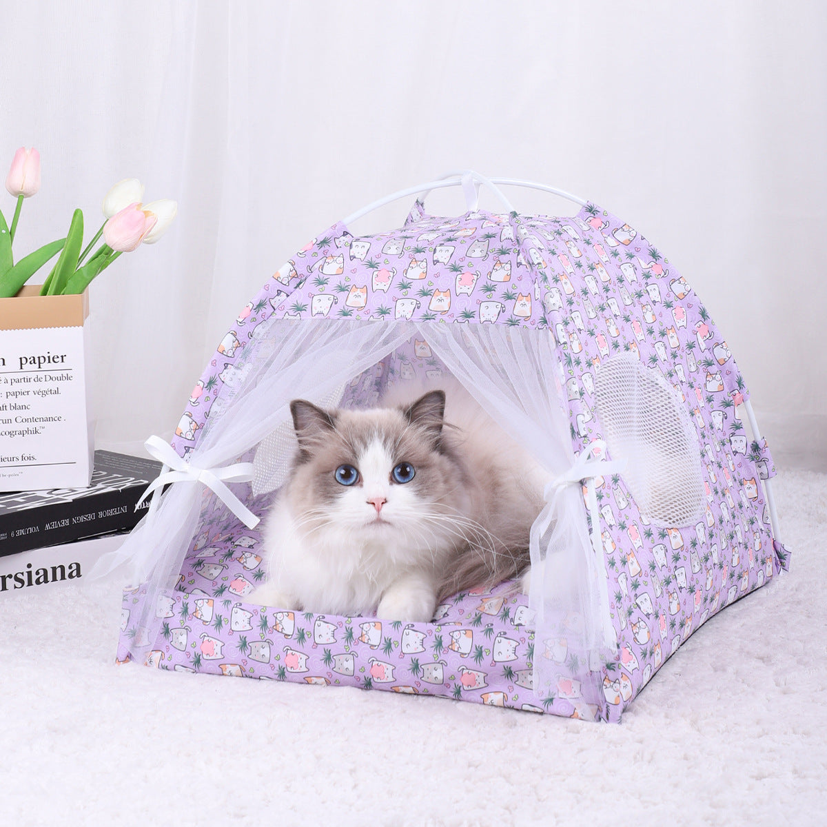 M 40*40Cm 10 Catties Within The Pet Purple Cooling Summer Tent Portable Foldable Breathable Outdoor House Shelter Play Tents
