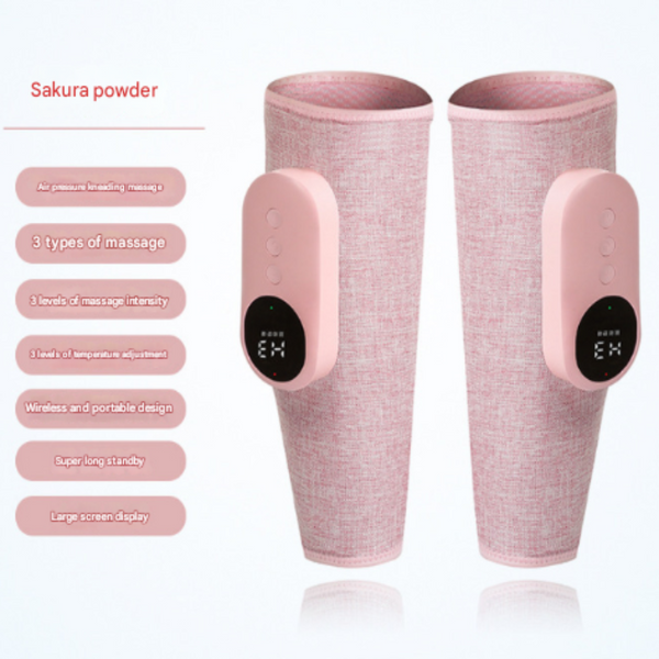 2 Piece Pink Portable Leg Air Pressure Massager With Constant Heat Slimming Relaxation Massagers