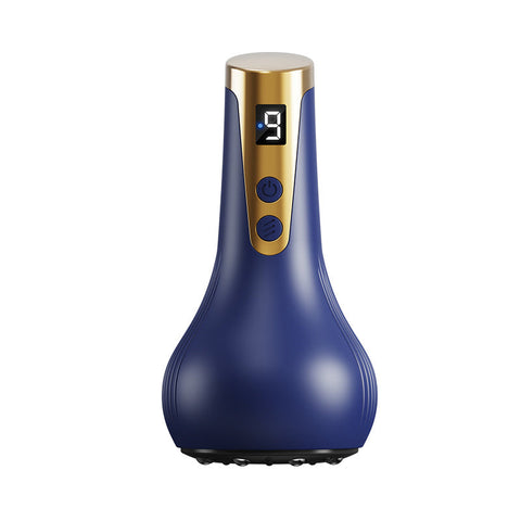 Blue Electric Meridian Scraping Massager With Air Release Valve Full Body Suction Therapy 16.6X8.4Cm Massagers
