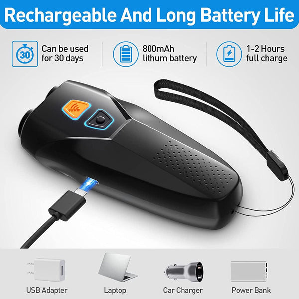 Usb Rechargeable Dual Head Ultrasonic Dog Repeller High Power Anti Bark Device Silver Other Training & Obedience