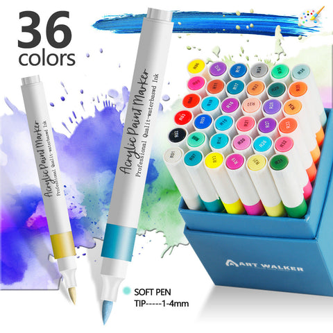 36 Color Acrylic Marker Pens For Kids Washable Drawing And Doodling Set Creative Art Art Pens & Markers