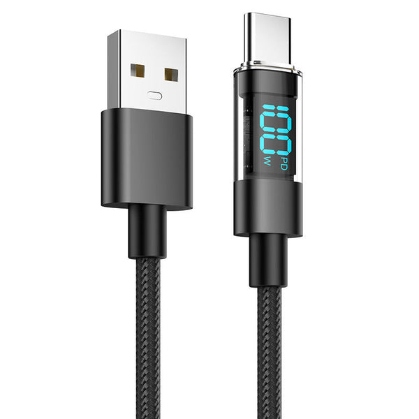 2M Usb To Type C 4 Pack Fast Charge Cable 100W Digital Display Aluminum Shell Cables & Adapters