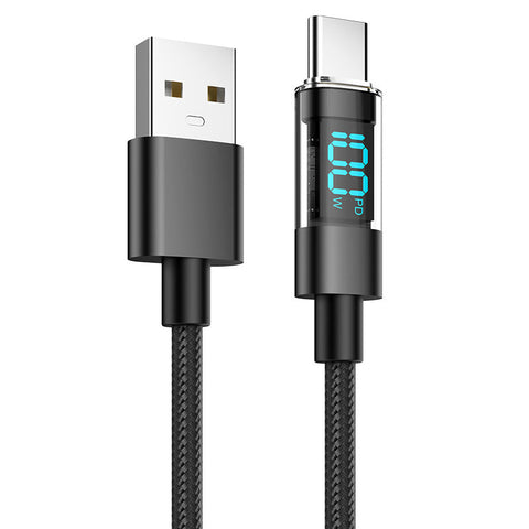 2M Usb To Type C 4 Pack Fast Charge Cable 100W Digital Display Aluminum Shell Cables & Adapters