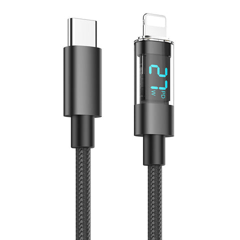 2M Ios To Type C 4 Pack Fast Charge Cable 100W Digital Display Transparent Cables & Adapters