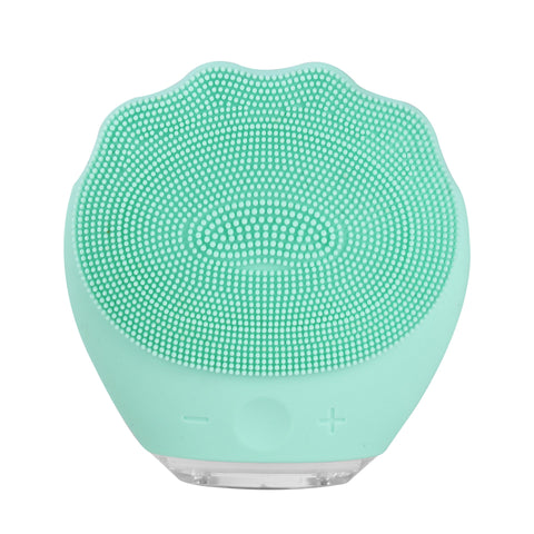 Green Electric Silicone Facial Cleanser All Around Vibration Massage Face Cleaning Device Other Massage