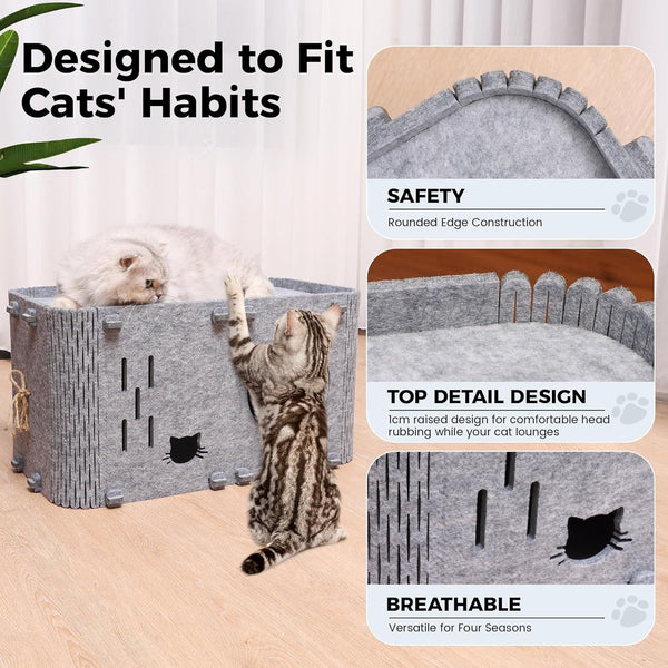 Felt Cat House Detachable Foldable Breathable Pet Bed For Cats And Small Dogs 45X35x35cm Pet Beds