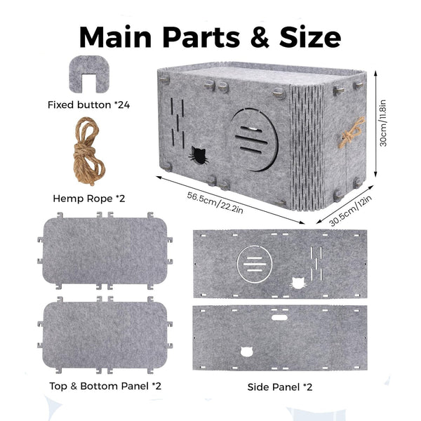 Felt Cat House Detachable Foldable Breathable Pet Bed For Cats And Small Dogs 45X35x35cm Pet Beds