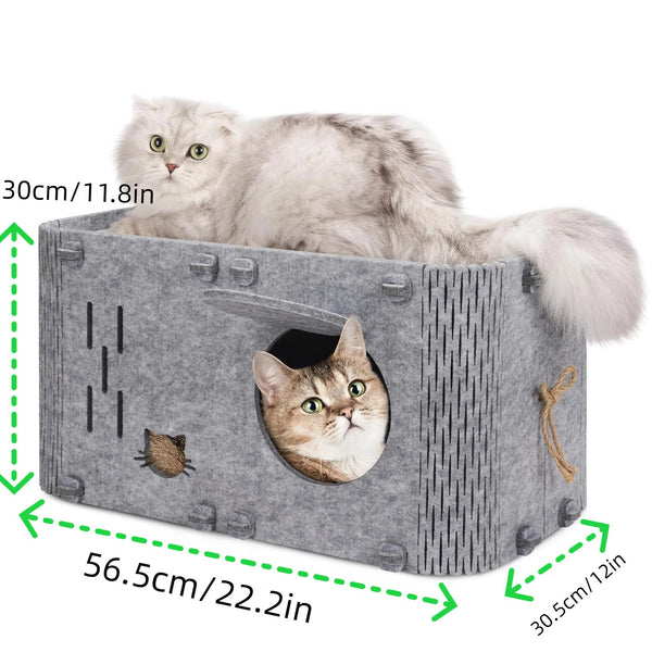 Felt Cat House Detachable Foldable Breathable Pet Bed For Cats And Small Dogs 45X35x35cm Pet Beds
