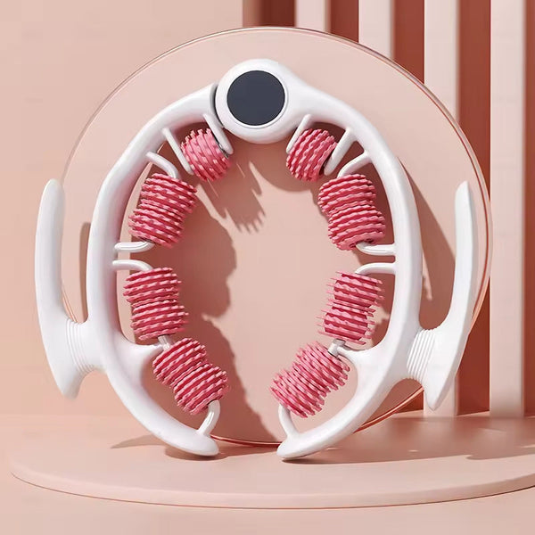 Pink 360 Degree Clamp Leg Roller Massager Deep Tissue Relief For Thighs Calves & Arms Massagers