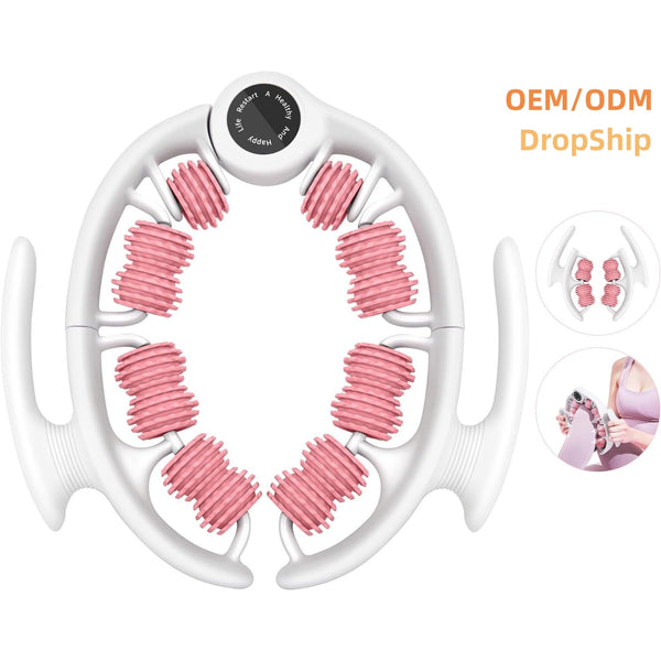 Pink 360 Degree Clamp Leg Roller Massager Deep Tissue Relief For Thighs Calves & Arms Massagers