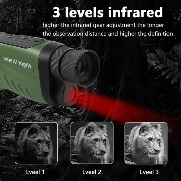Black Hd Digital Night Vision Monocular High Magnification Infrared Scope For Day & Use Binoculars & Monoculars