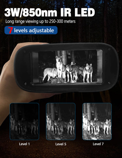 Grey 4K Digital Night Vision Binoculars Hd Photo & Video Infrared Scope Binoculars & Monoculars