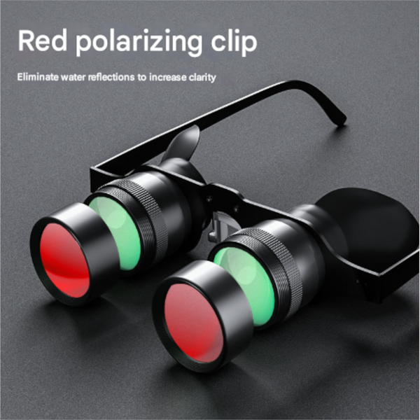 10X Telescope + Red Polarised Lens Hd Fishing Binocular Glasses Polarized Zoom For Float Watching Telescopes