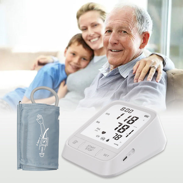 White Smart Upper Arm Blood Pressure Monitor Medical Automatic Bp Machine For Export Blood Pressure Monitoring