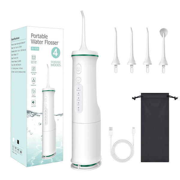 White Home Electric Oral Irrigator Portable Water Flosser For Teeth Cleaning Temporary Teeth & Supplies