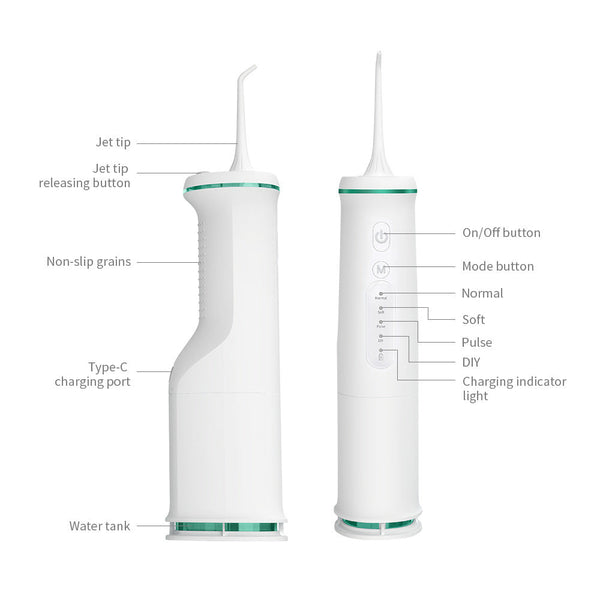 White Home Electric Oral Irrigator Portable Water Flosser For Teeth Cleaning Temporary Teeth & Supplies