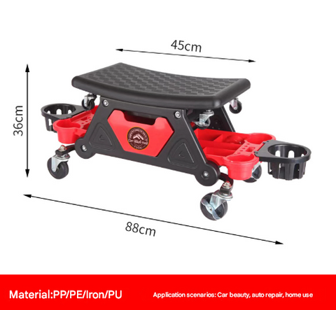 Divided Cup Holder Auto Repair Polishing Stool Detachable Seat Car Wash Tool Creeper Cup Holders