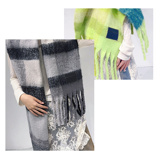 Khaki Classic Plaid Faux Cashmere Winter Scarf Warm And Stylish 50 X 180 Cm Design Scarves & Wraps