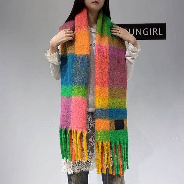Multicolor Classic Plaid Faux Cashmere Winter Scarf Warm And Stylish 50 X 180 Cm Design Scarves & Wraps