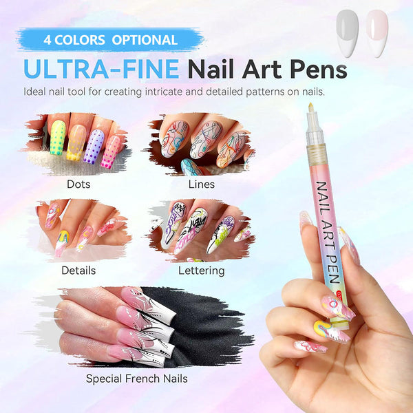 Blue 0.7Mm Nail Art Doodle Pen 12 Sticks Single Color Acrylic Marker For Design No Bake Nail Art Tools