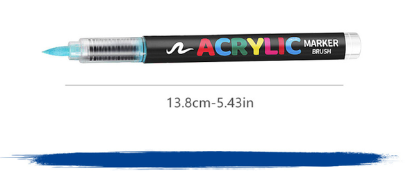 72 Colour Set Vibrant Cyan Acrylic Marker With Soft Brush Tip 13.8 Cm Professional Art Pen Art Pens & Markers