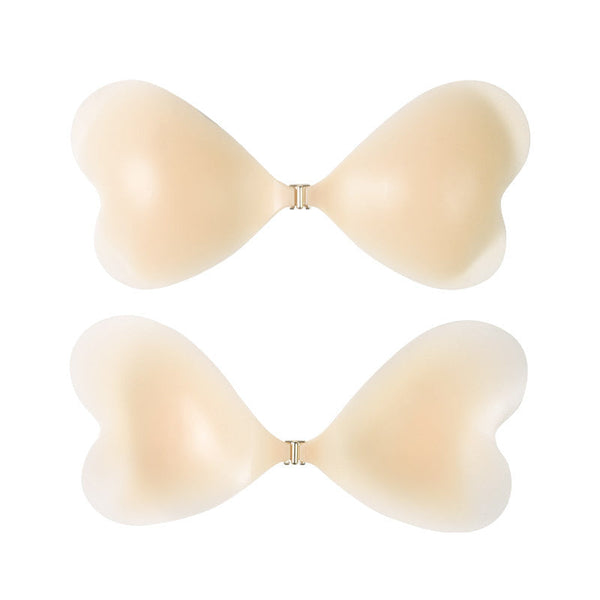 Size [A Cup] Two Pairs Light Skin Colour Heart Shaped Silicone Breast Sticker Thin Invisible Push Up For Small Chest Enhancement Bra Accessories
