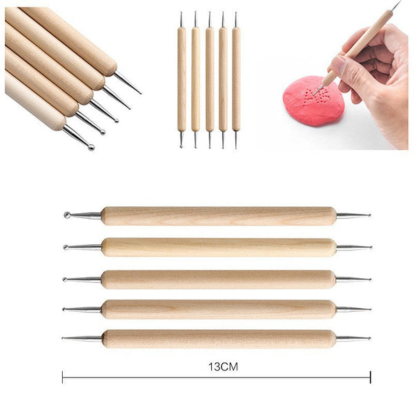 32 Piece Pottery Tool Set With Cloth Bag Diy Clay Sculpting Kit For Kids Pottery Tools & Sets