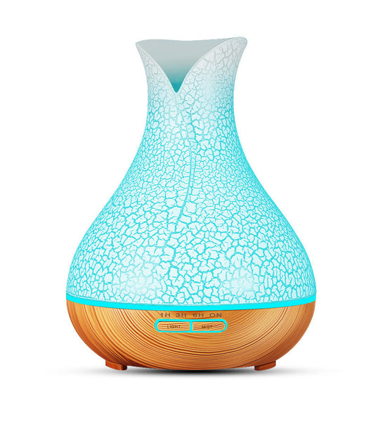 Blue Crack 500Ml Wood Grain Essential Oil Aroma Diffuser With Lattice Design And Humidifier Diffusers
