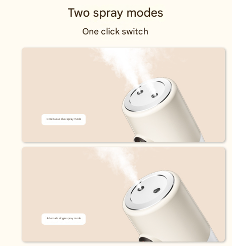 White Ortable Desktop Dual Spray Humidifier With Air Purification For Office And Bedroom Humidifiers