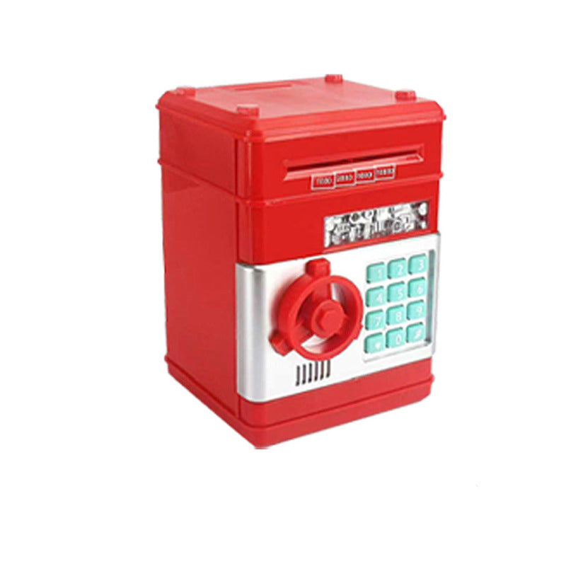 Red Children's Mini Safe Piggy Bank With Fingerprint And Password Lock Safes