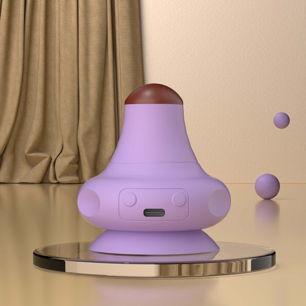 Purple [Stone + Hot Compress] Silicone Fascial Massage Ball With Suction Muscle Relaxation For Yoga And Therapy Massagers