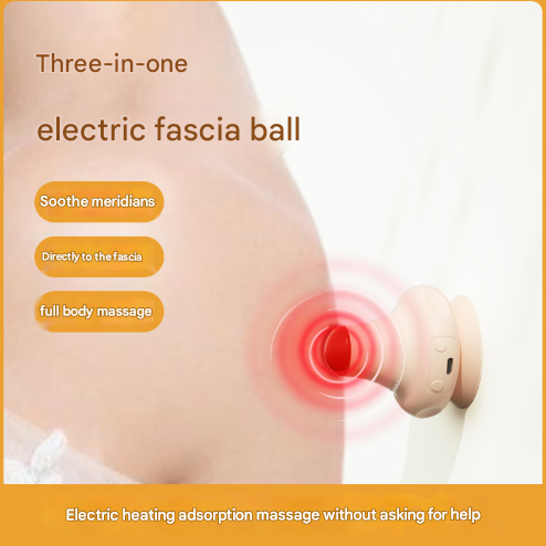 Purple [Stone + Hot Compress] Silicone Fascial Massage Ball With Suction Muscle Relaxation For Yoga And Therapy Massagers