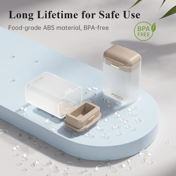 Transparent + Multicolor Cover Weekly Pill Organizer 1 Time A Day Large Capacity Mag Netic Closure Box 246 X 49 23 Mm Pill Boxes